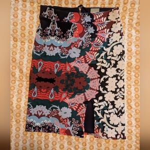 Floral Print Skirt in Red, Black and White